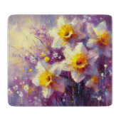 Planche À Découper Impressionniste Daffodique Floral Purple Jaune Art (Devant)