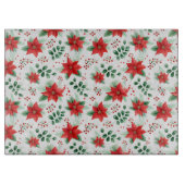 Planche À Découper Imprimé botanique Poinsettias rouges (Devant)