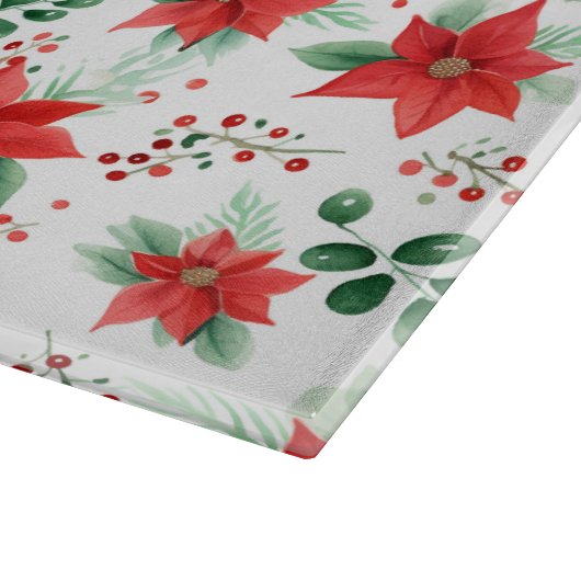 Planche À Découper Imprimé botanique Poinsettias rouges (Coin)