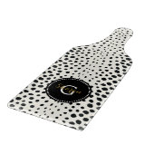 Planche À Découper Imprimé guépard noir blanc chic motif monogramme (Coin)