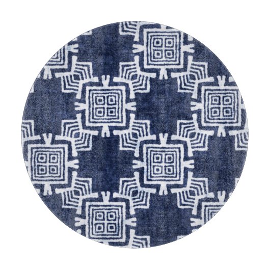 Planche À Découper Indigo tordu à damiers arrière - plan texturé. (Devant)