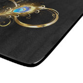 Planche À Découper Infinité avec plume de paon doré (Coin)