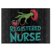 Planche À Découper Infirmière inscrite Stethoscope Père Noël Elf Chri (Devant)