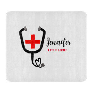 Planche À Découper Infirmière médecin rouge plus stéthoscope ajouter