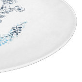 Planche À Découper Initiale "A" Monogramme bleu Calme Floral (Coin)