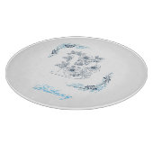 Planche À Découper Initiale "B" Monogramme bleu Calme Floral (Coin)