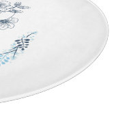Planche À Découper Initiale "B" Monogramme bleu Calme Floral (Coin)