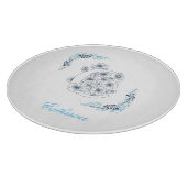 Planche À Découper Initiale "C" Monogramme bleu Calme Floral (Coin)