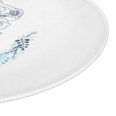 Planche À Découper Initiale "C" Monogramme bleu Calme Floral (Coin)