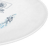Planche À Découper Initiale "E" Monogramme bleu Calme Floral (Coin)