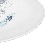 Planche À Découper Initiale "G" Monogramme bleu Calme Floral (Coin)