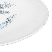 Planche À Découper Initiale "K" Blue Monogram Calme Floral (Coin)