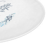 Planche À Découper Initiale "L" Monogramme bleu Calme Floral (Coin)
