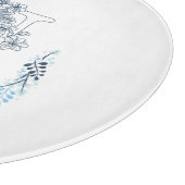 Planche À Découper Initiale "N" Monogramme bleu Calme Floral (Coin)
