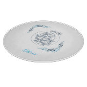 Planche À Découper Initiale "O" Monogramme bleu Calme Floral (Coin)