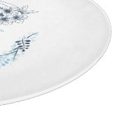 Planche À Découper Initiale "R" Monogramme bleu Calme Floral (Coin)
