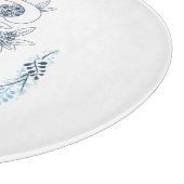 Planche À Découper Initiale "S" Monogramme bleu Calme Floral (Coin)