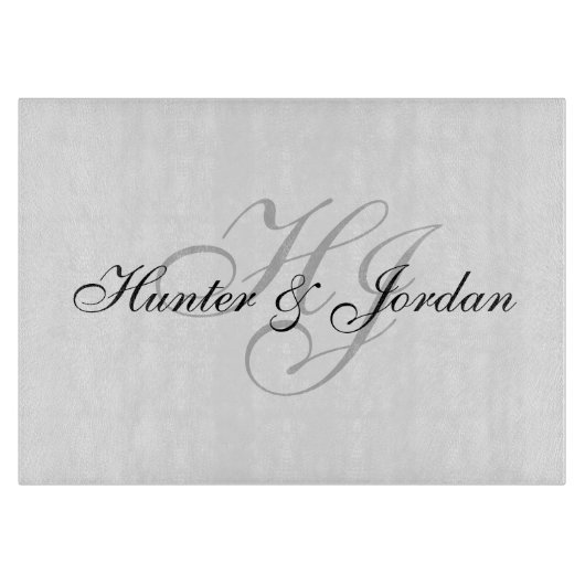 Planche À Découper "Initiales" Coupe de verre/Charcuterie (Devant)