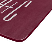 Planche À Découper Initiales de couples simples | Blanc et bordeaux (Coin)