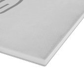 Planche À Découper Initiales et logo de nom gris minimal et moderne é (Coin)