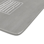 Planche À Découper Initiales Monogramme | Blanc Sur Gris Clair (Coin)