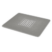 Planche À Découper Initiales Monogramme | Blanc Sur Gris Clair (Coin)