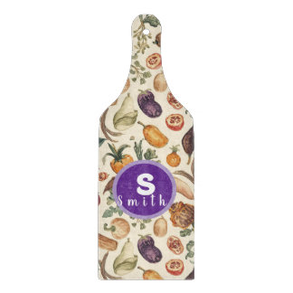 Planche À Découper Initiales personnalisées Motif Fruits et légumes