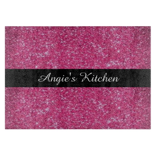 Planche À Découper Instrument scintillant rose personnalisé de (Devant)