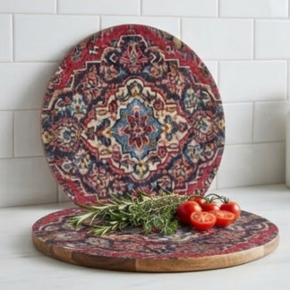 Planche À Découper Intricately Woven Persian Rug Red Floral