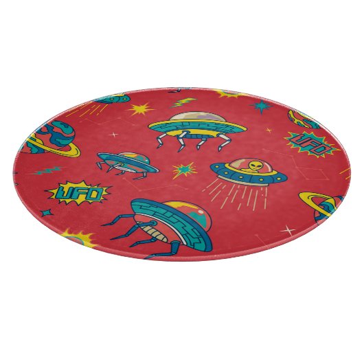 Planche À Découper Inventaires d'espace UFO rétro (Coin)