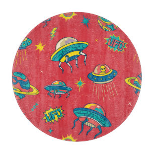 Planche À Découper Inventaires d'espace UFO rétro