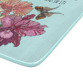 Planche À Découper Iris et papillon avec vers de Psaume 118:24 (Coin)