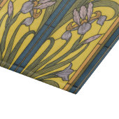 Planche À Découper Iris Fleur Art Nouveau Vitrail Bleu Or (Coin)
