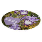Planche À Découper Iris Irises Fleur violette Anniversaire Filles Nom (Coin)
