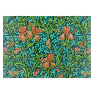 Planche À Découper Iris William Morris, Orange et Turquoise