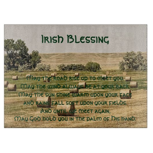Planche À Découper Irish Blessing Hay Bales in Field (Devant)