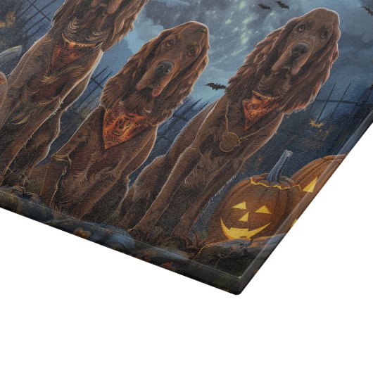 Planche À Découper Irish Red Setter Halloween Éffrayant (Coin)