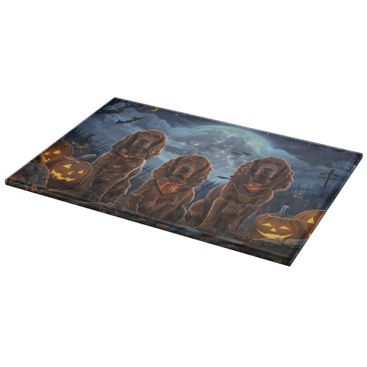 Planche À Découper Irish Red Setter Halloween Éffrayant (Coin)