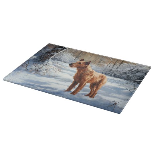 Planche À Découper Irish Terrier Laisser neiger Noël (Coin)