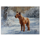 Planche À Découper Irish Terrier Laisser neiger Noël (Devant)