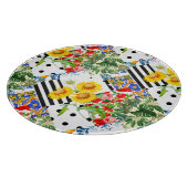 Planche À Découper italien, art sicilien, patchwork, Fleurs d'été   (Coin)