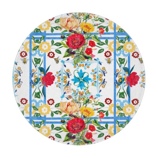 Planche À Découper italien, sicilien, floral, majolica motif   (Devant)