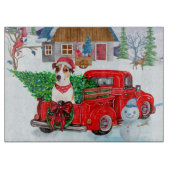 Planche À Découper Jack Russell Chien à Noël Livraison Camion Neige (Devant)