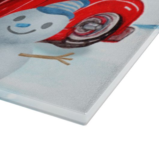 Planche À Découper Jack Russell Chien à Noël Livraison Camion Neige (Coin)