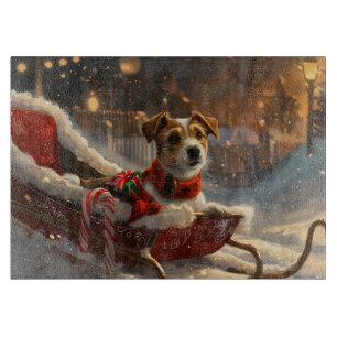 Planche À Découper Jack Russell Chien Festive de Noël