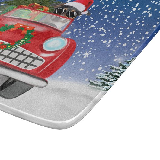 Planche À Découper Jack Russell Chien Voiture De Conduite En Neige No (Coin)