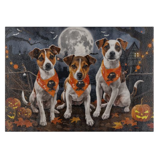Planche À Découper Jack Russell Halloween Épouvantable (Devant)