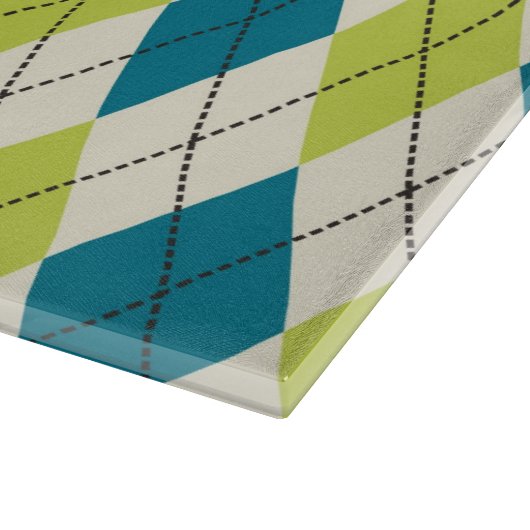 Planche À Découper Jacquard bleu et vert (Coin)