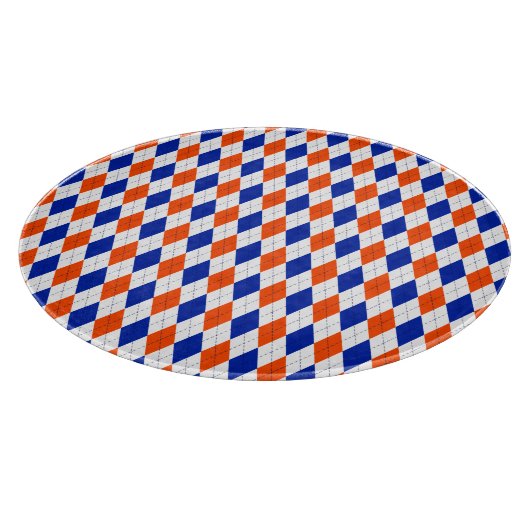 Planche À Découper Jacquard orange et bleu diamant (Coin)