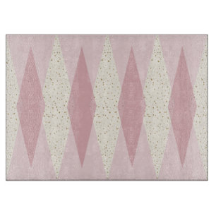 Planche À Découper Jacquard rose moderne du milieu du siècle